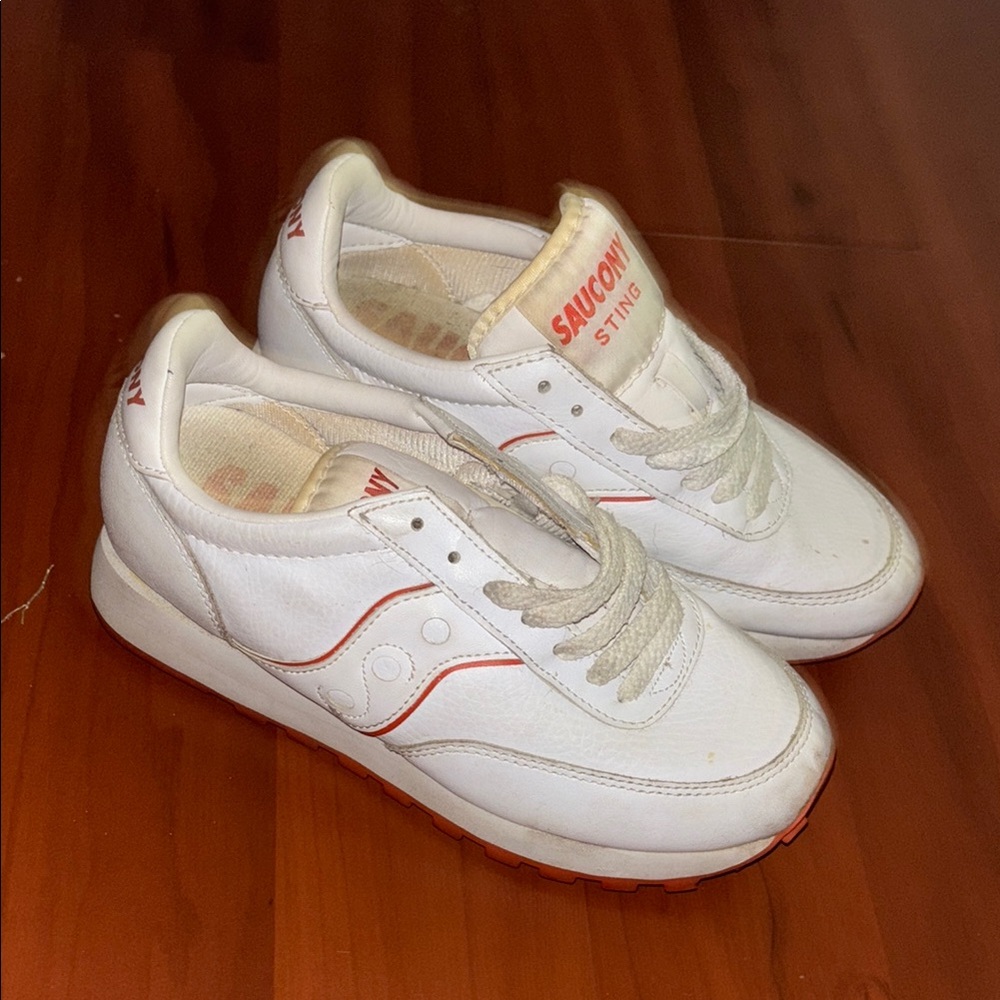 White and Red Saucony Sneakers